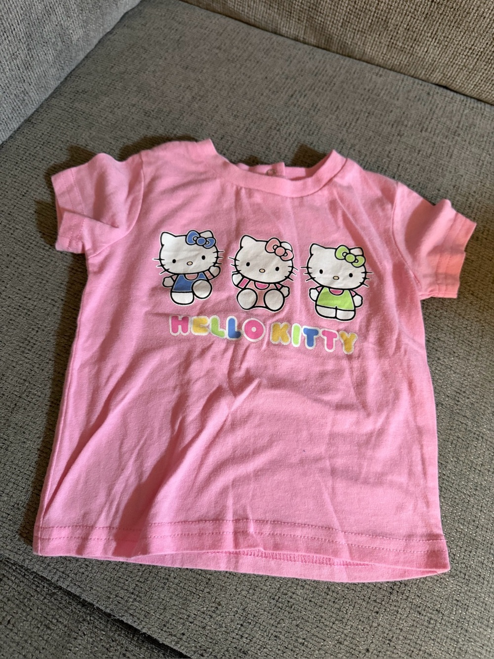 Hello Kitty Pink Short Sleeve Tee with Trio Character Graphic